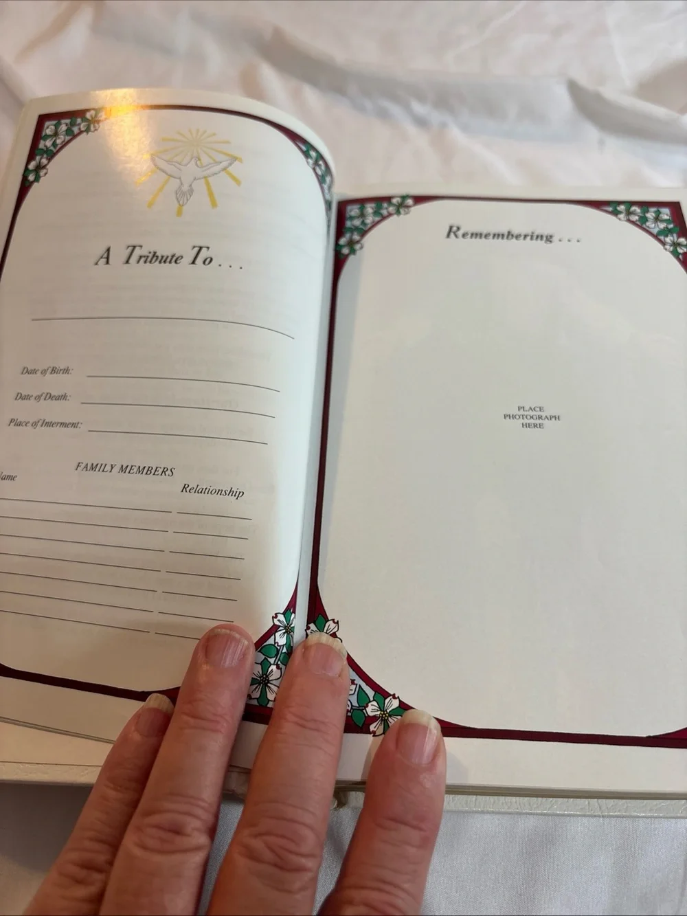 Holy Bible Dove of Peace - White Cover